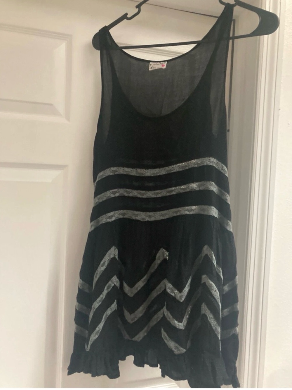 Free People Black Trapeze Slip Dress